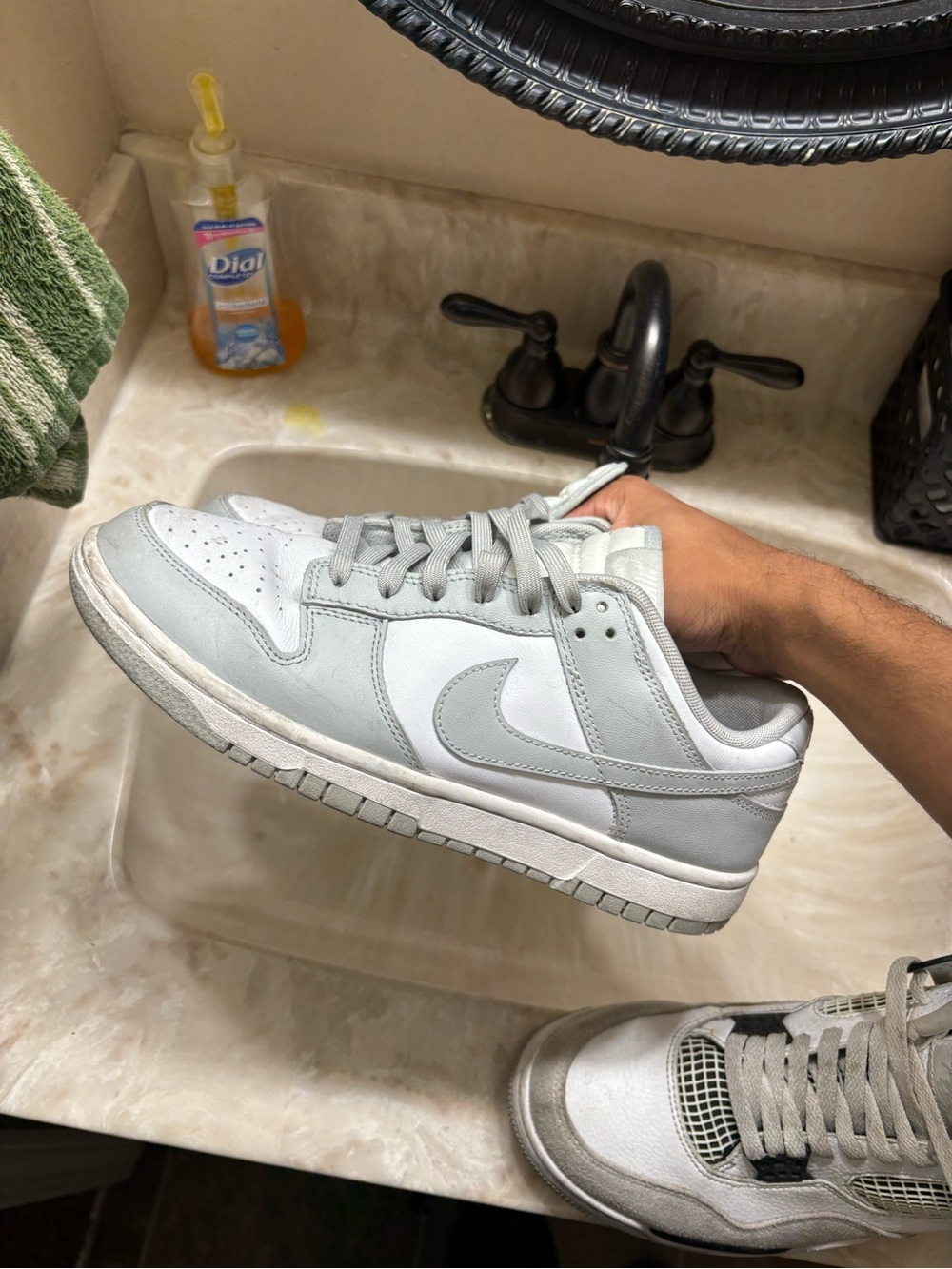 Nike Low-Top Sneakers in Light Gray and White